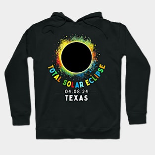 Texas Total Solar Eclipse Totality April 8 2024 Tie Dye Hoodie